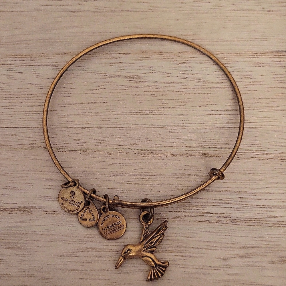 Alex And Ani + Energy Gold Hummingbird Bracelet